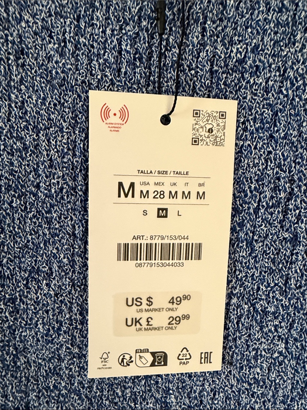 Zara Blue Sleeveless V-Neck Knit Maxi Dress - Picture 2 of 3